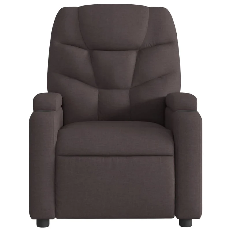 Fauteuil de relaxation TV fonction massage inclinable électrique 6 points de massage en tissu marron foncé DEC027190