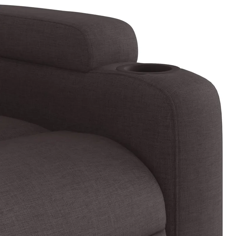 Fauteuil de relaxation TV fonction massage inclinable électrique 6 points de massage en tissu marron foncé DEC027190