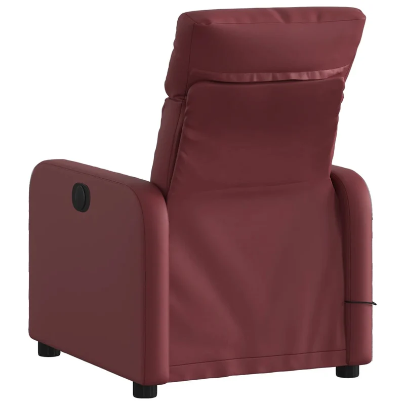 Fauteuil de relaxation TV fonction massage inclinable 6 points de massage en PVC bordeaux rouge DEC027084