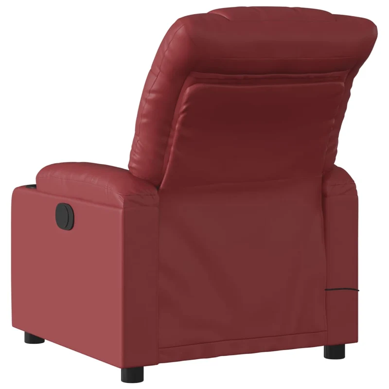 Fauteuil de relaxation TV fonction massage inclinable 6 points de massage en PVC rouge bordeaux DEC027079