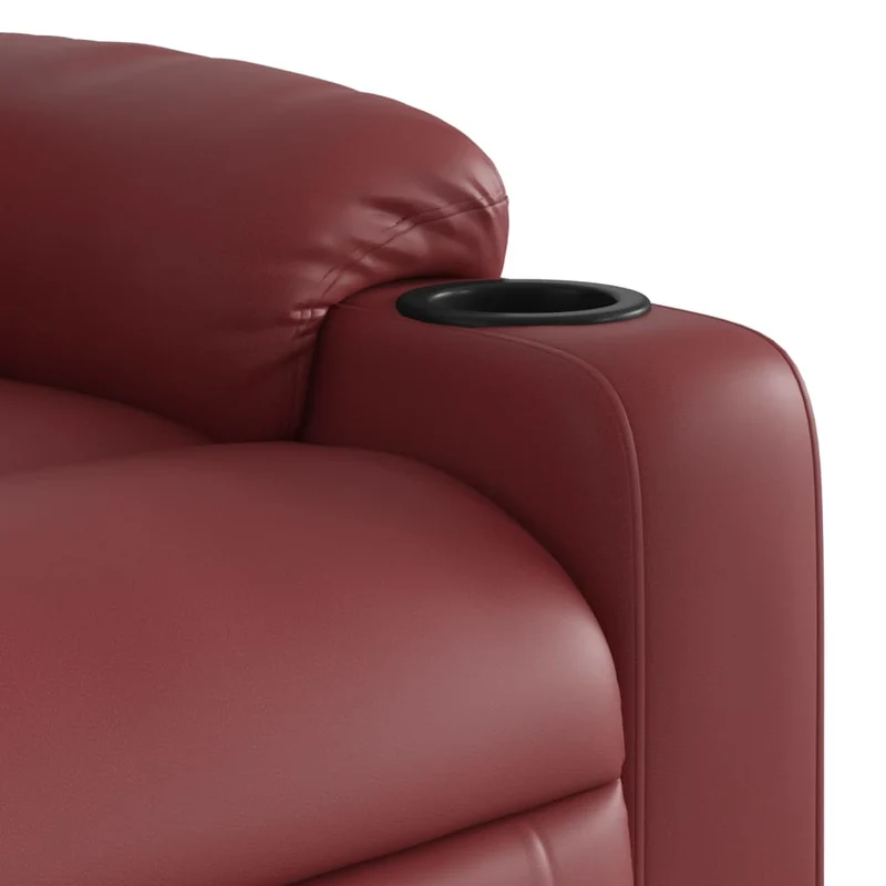 Fauteuil de relaxation TV fonction massage inclinable 6 points de massage en PVC rouge bordeaux DEC027079