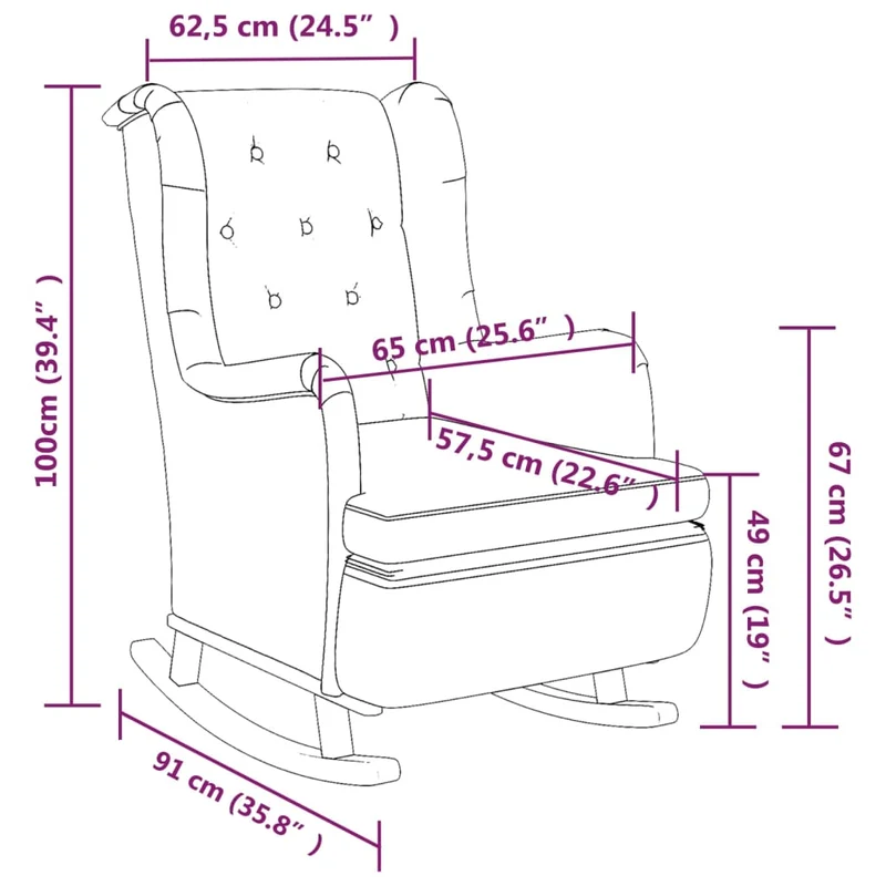 Fauteuil lounge design moderne avec pieds à bascule en bois d'hévéa en tissu gris foncé DEC026827
