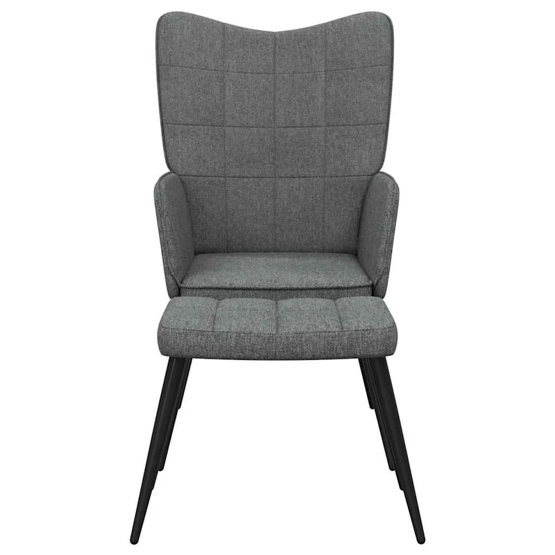 Chaise de canapé design moderne avec repose-pieds en tissu gris foncé DEC026582