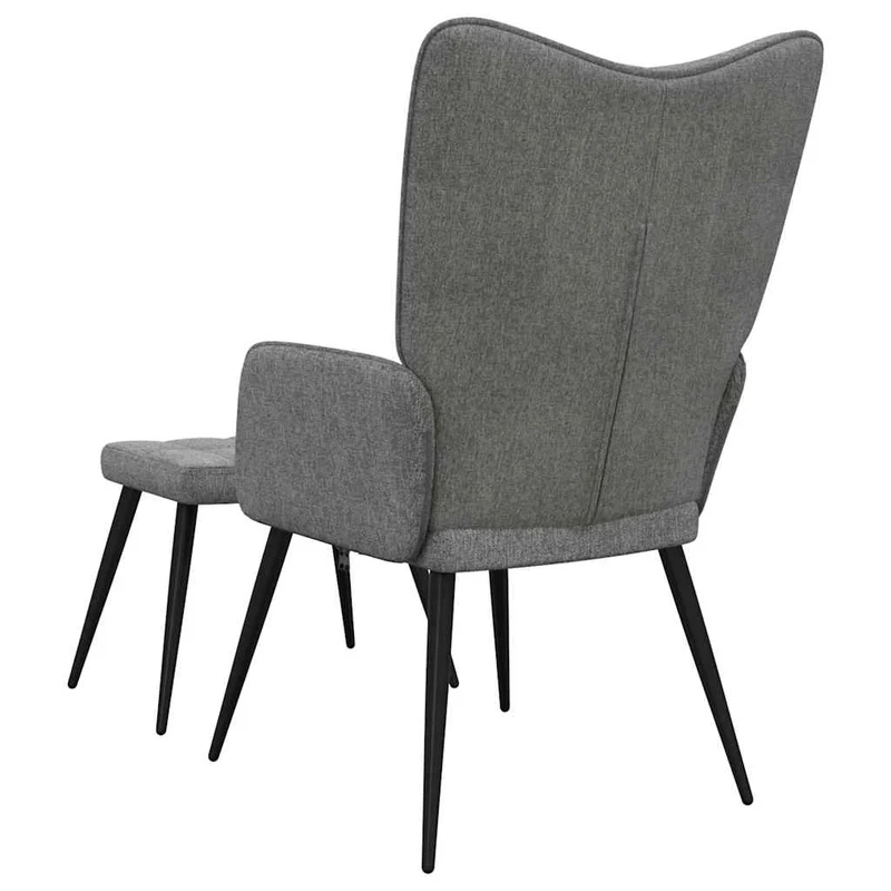 Chaise de canapé design moderne avec repose-pieds en tissu gris foncé DEC026582