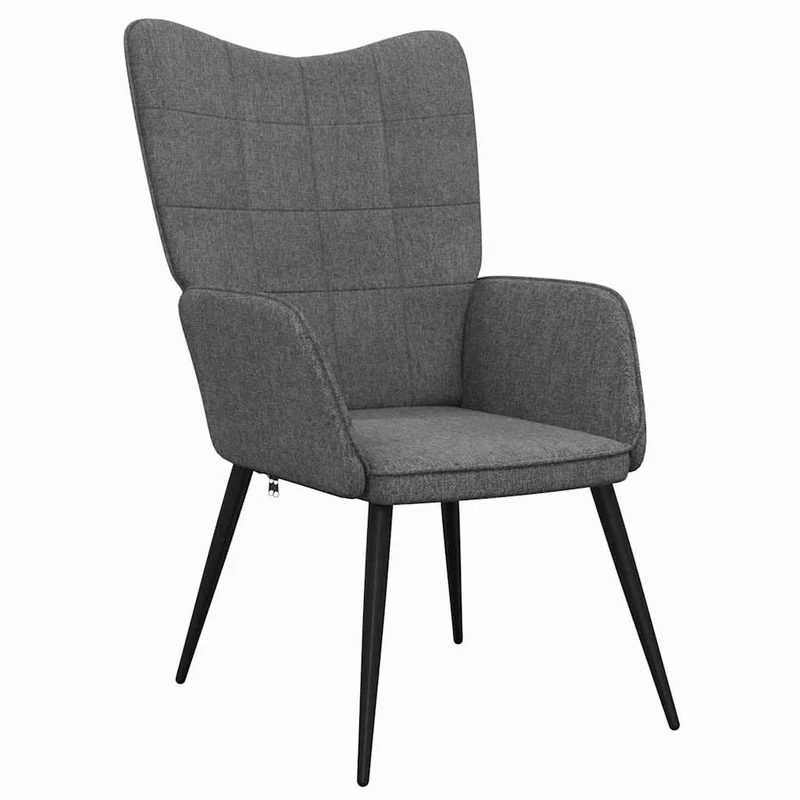 Chaise de canapé design moderne avec repose-pieds en tissu gris foncé DEC026582