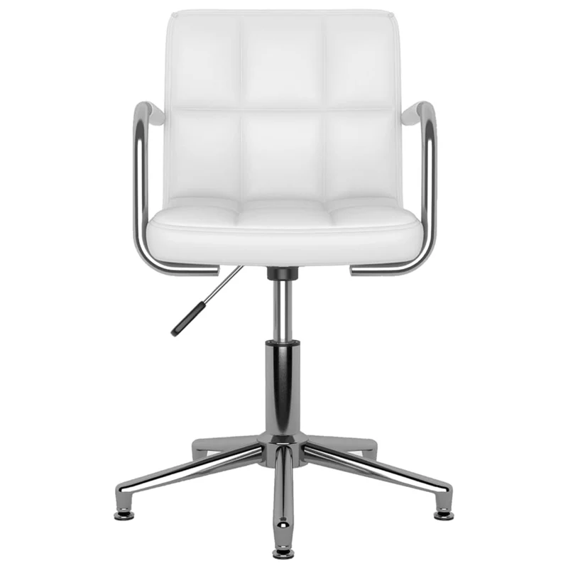Lot de 4 chaises de salle à manger siège pivotant hauteur réglable en PVC blanc DEC025324