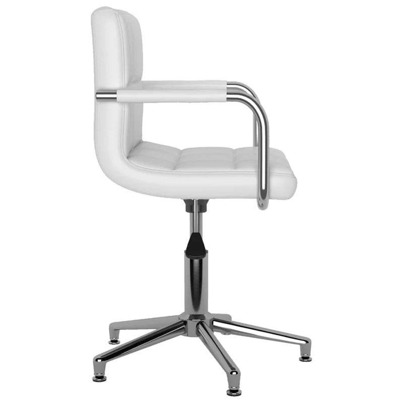 Lot de 4 chaises de salle à manger siège pivotant hauteur réglable en PVC blanc DEC025324