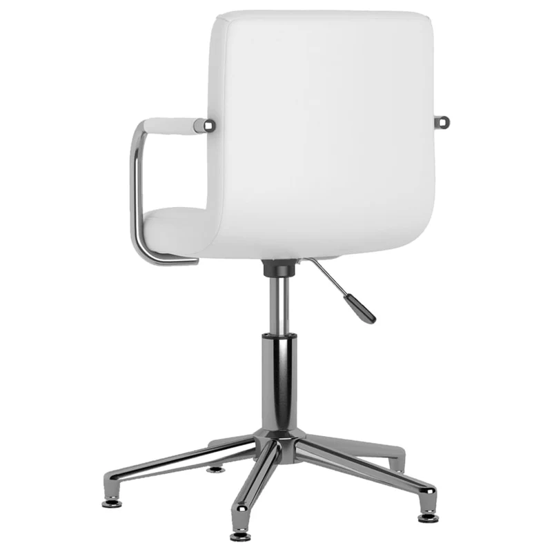 Lot de 4 chaises de salle à manger siège pivotant hauteur réglable en PVC blanc DEC025324