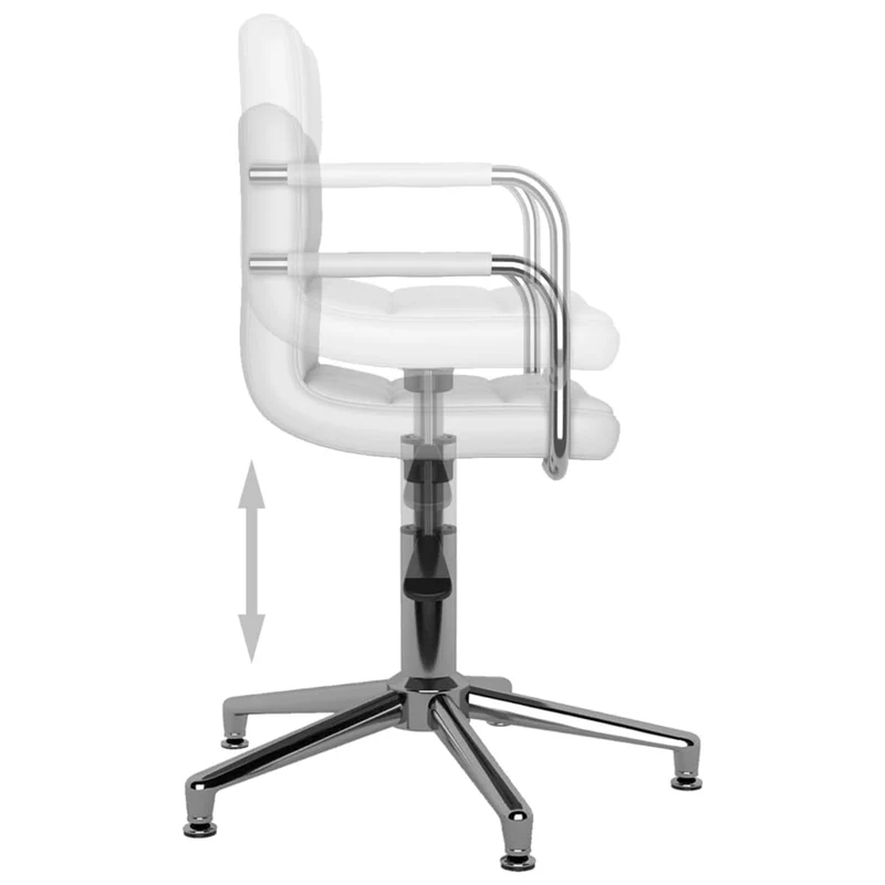 Lot de 4 chaises de salle à manger siège pivotant hauteur réglable en PVC blanc DEC025324