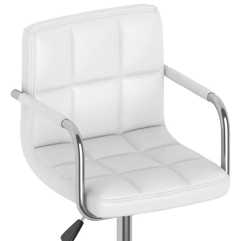 Lot de 4 chaises de salle à manger siège pivotant hauteur réglable en PVC blanc DEC025324