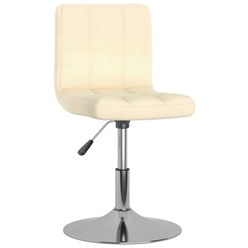 Lot de 2 chaises de salle à manger siège pivotant hauteur réglable en tissu crème DEC025216