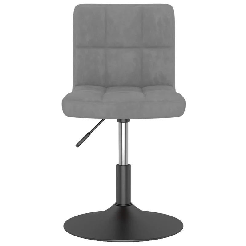 Chaise pivotante de salle à manger x1 hauteur réglable en velours gris clair DEC025082