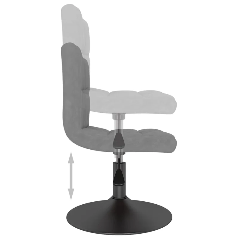 Chaise pivotante de salle à manger x1 hauteur réglable en velours gris clair DEC025082
