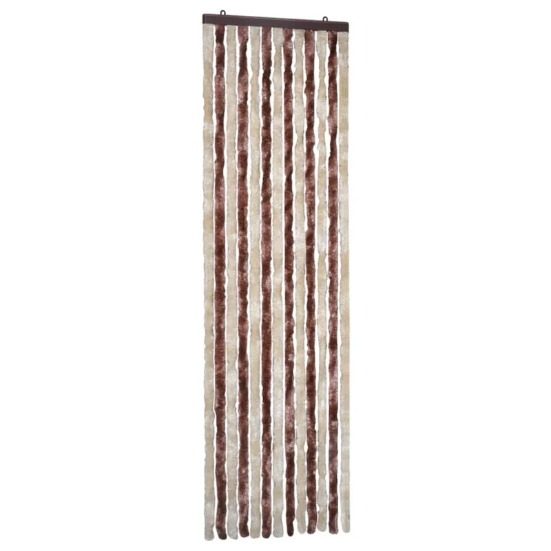 Rideau contre insectes moustiquaire Beige et marron clair 56 x 185 cm Chenille DEC022174