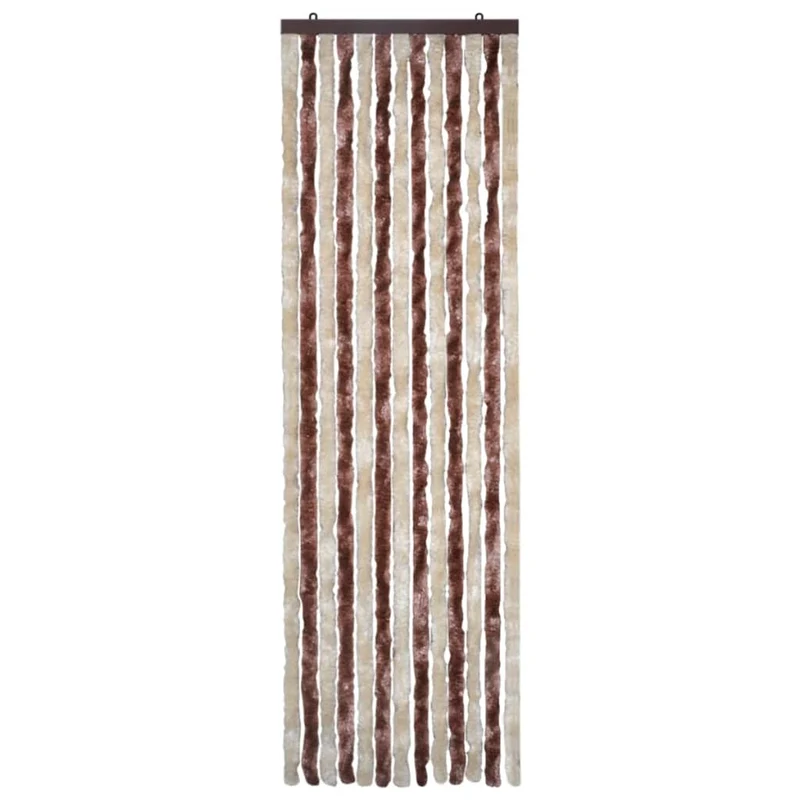 Rideau contre insectes moustiquaire Beige et marron clair 56 x 185 cm Chenille DEC022174