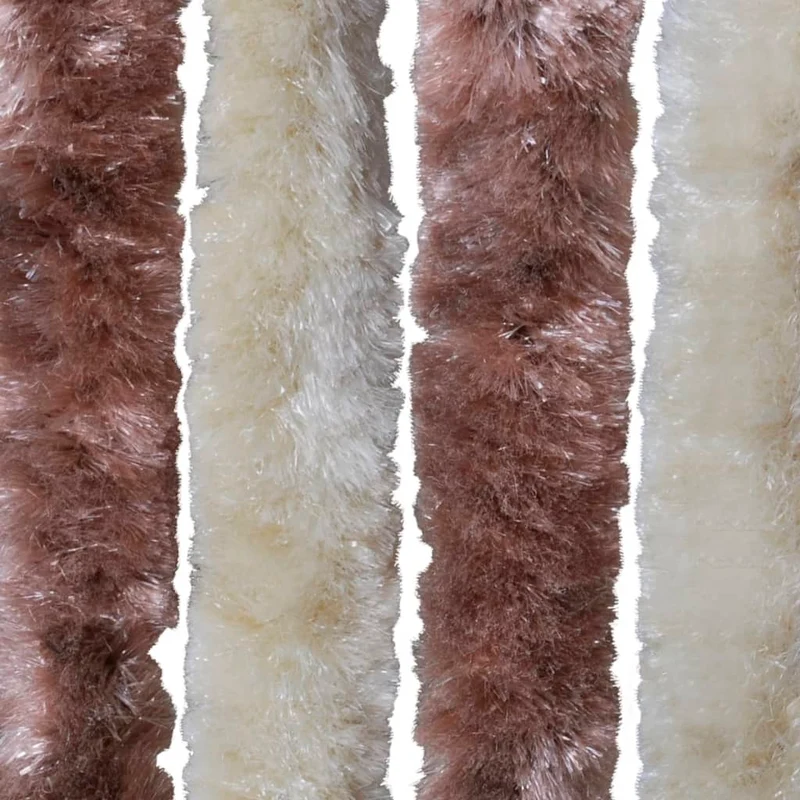 Rideau contre insectes moustiquaire Beige et marron clair 56 x 185 cm Chenille DEC022174
