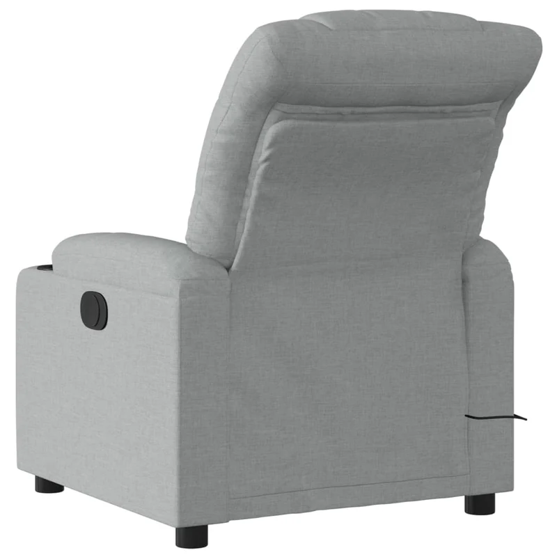 Fauteuil de relaxation TV fonction massage inclinable électrique 6 points de massage en tissu gris clair DEC027162
