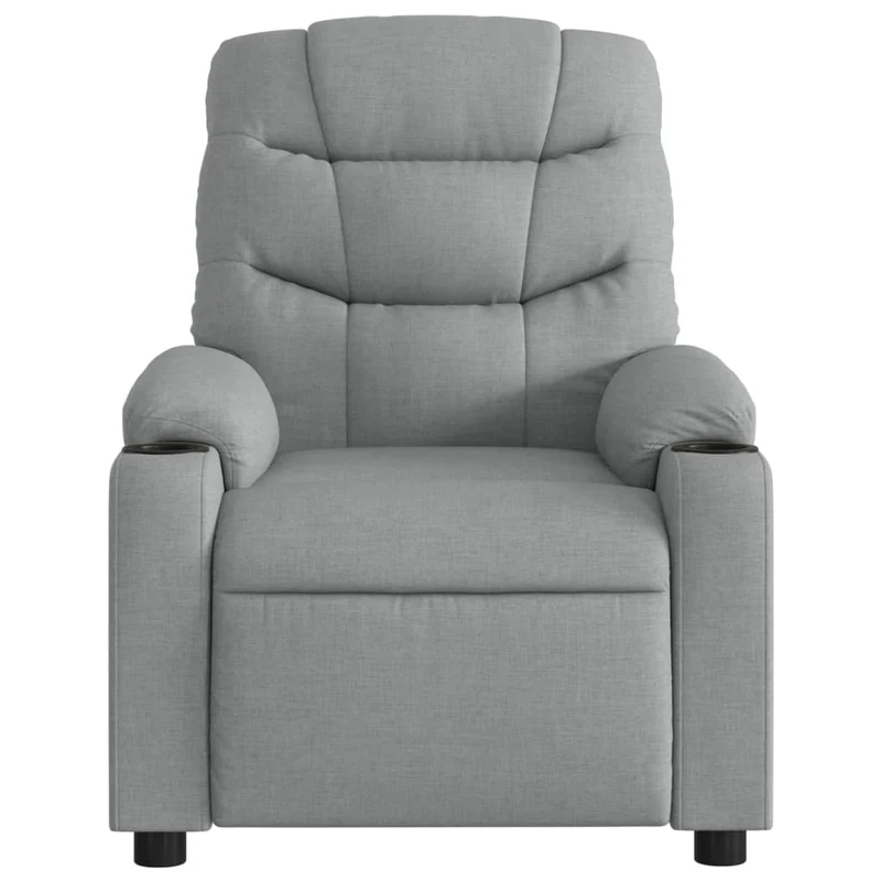 Fauteuil de relaxation TV fonction massage inclinable électrique 6 points de massage en tissu gris clair DEC027162