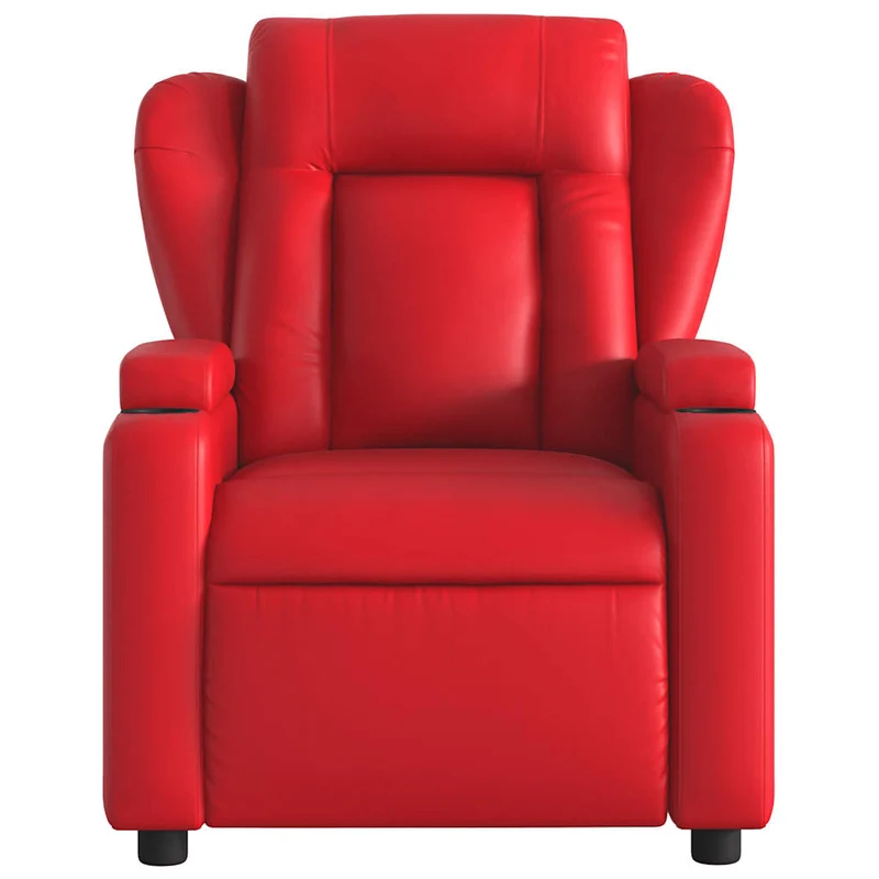 Fauteuil de relaxation TV fonction massage inclinable électrique 6 points de massage en PVC rouge DEC027261