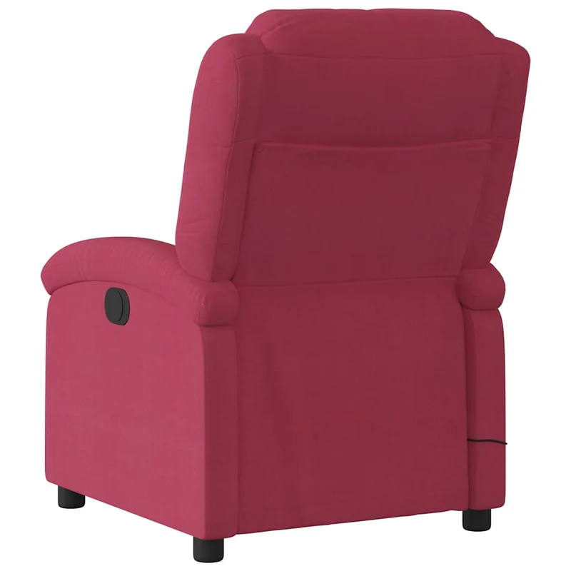 Fauteuil de relaxation TV fonction massage inclinable 6 points de massage en velours rouge bordeaux DEC027099