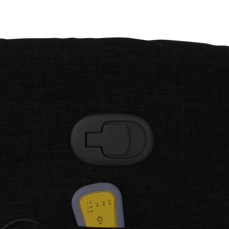 Fauteuil de relaxation TV fonction massage inclinable 6 points de massage en tissu noir DEC027051