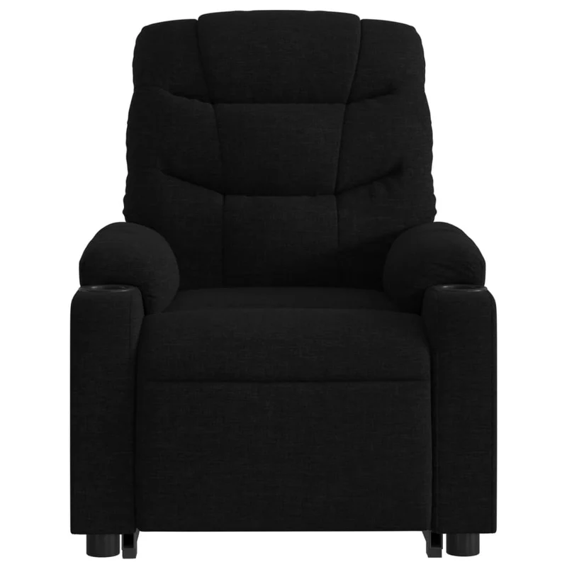 Fauteuil de relaxation TV fonction massage inclinable levage électrique en tissu noir DEC027047