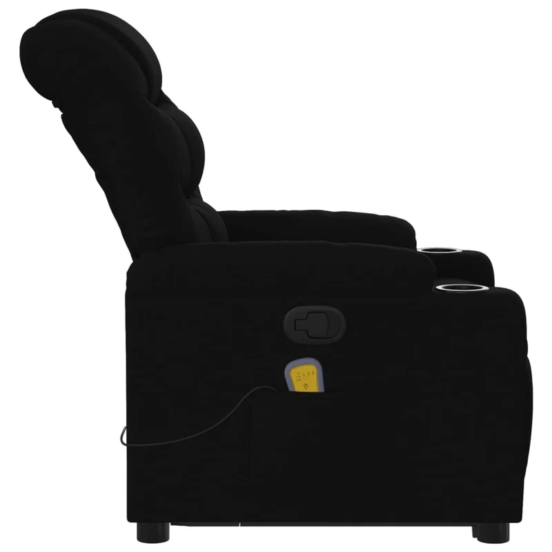Fauteuil de relaxation TV fonction massage inclinable levage électrique en tissu noir DEC027047