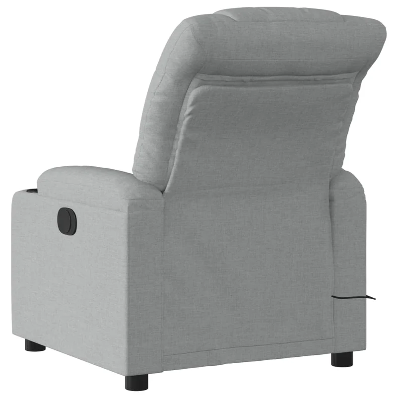 Fauteuil de relaxation TV fonction massage inclinable 6 points de massage en tissu gris clair DEC026916