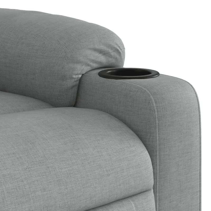 Fauteuil de relaxation TV fonction massage inclinable 6 points de massage en tissu gris clair DEC026916
