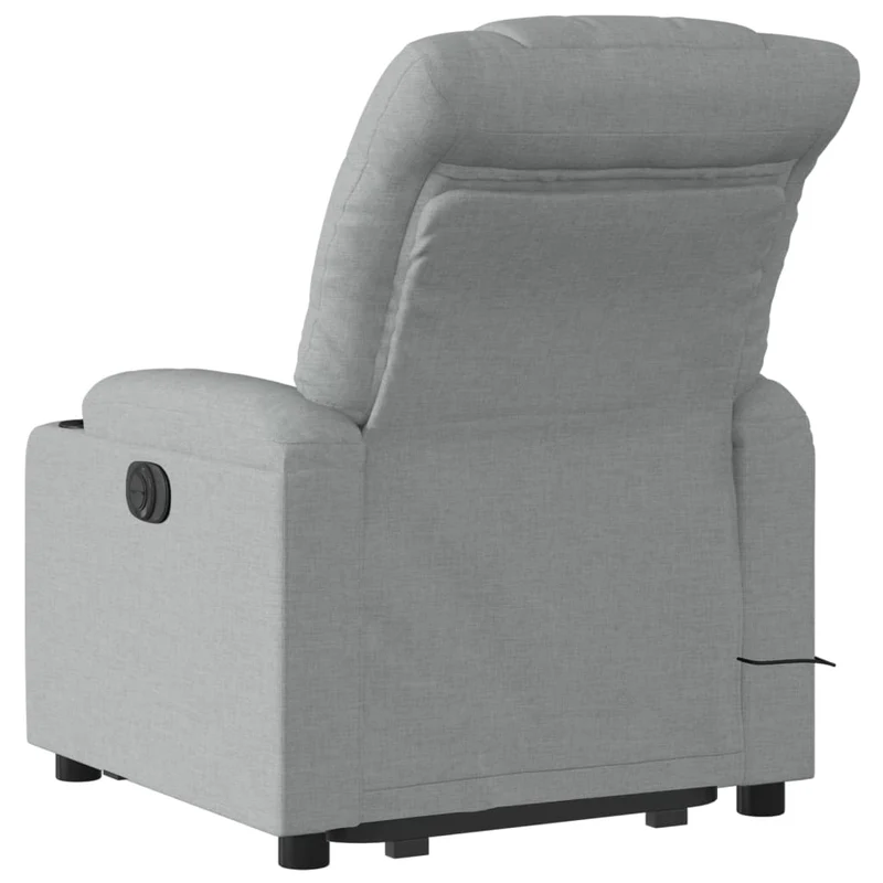 Fauteuil de relaxation TV fonction massage inclinable levage électrique en tissu gris clair DEC026904