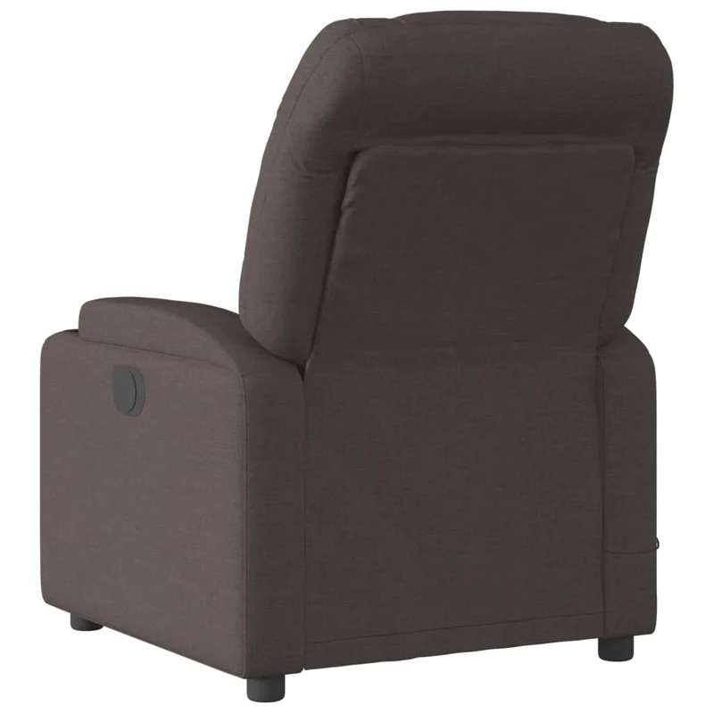 Fauteuil de relaxation TV fonction massage inclinable 6 points de massage en tissu marron foncé DEC026991