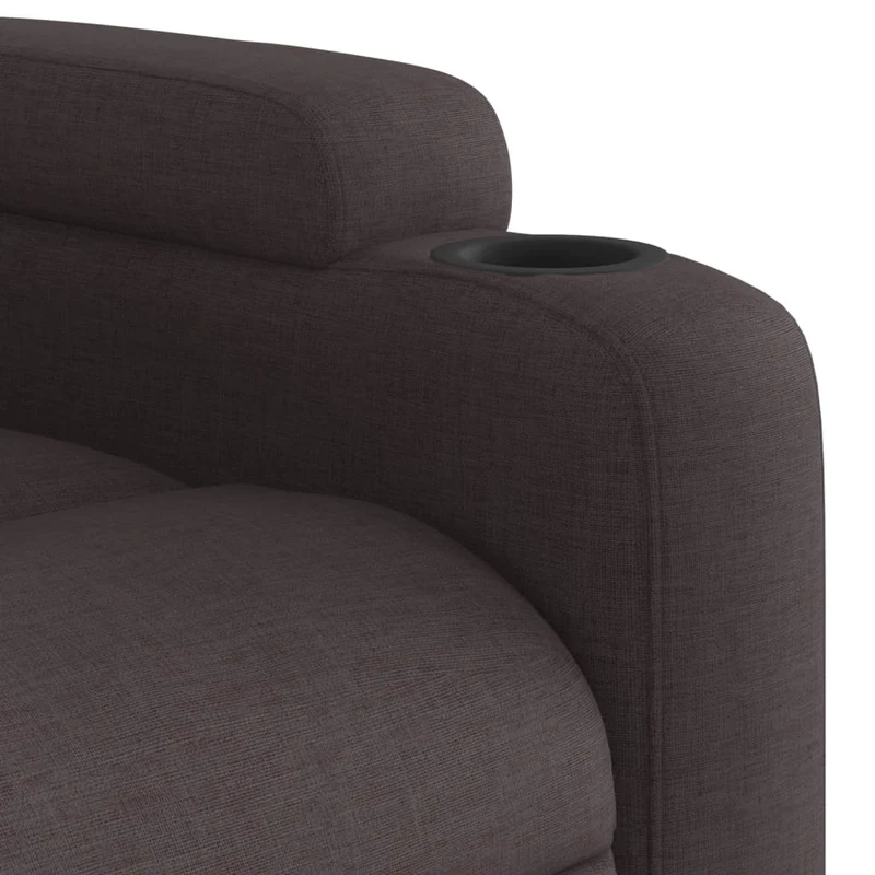 Fauteuil de relaxation TV fonction massage inclinable 6 points de massage en tissu marron foncé DEC026991