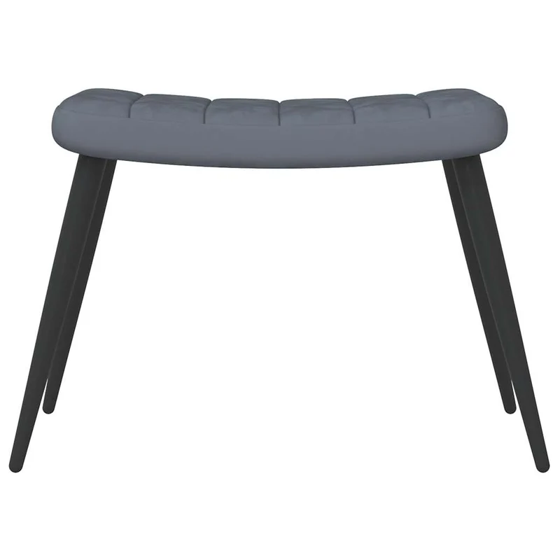 Fauteuil lounge chaise de canapé design moderne avec repose-pieds en velours gris foncé DEC026524