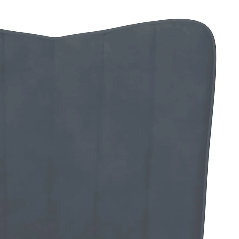 Fauteuil lounge chaise de canapé design moderne avec repose-pieds en velours gris foncé DEC026524