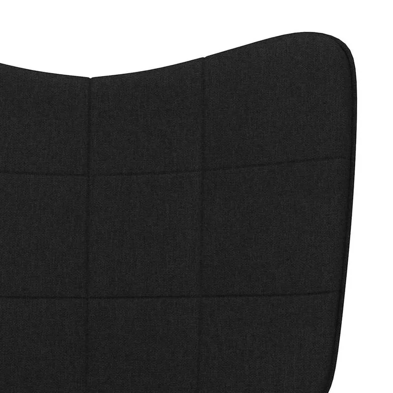 Fauteuil lounge chaise de canapé design moderne avec repose-pieds en tissu noir et bois DEC026608