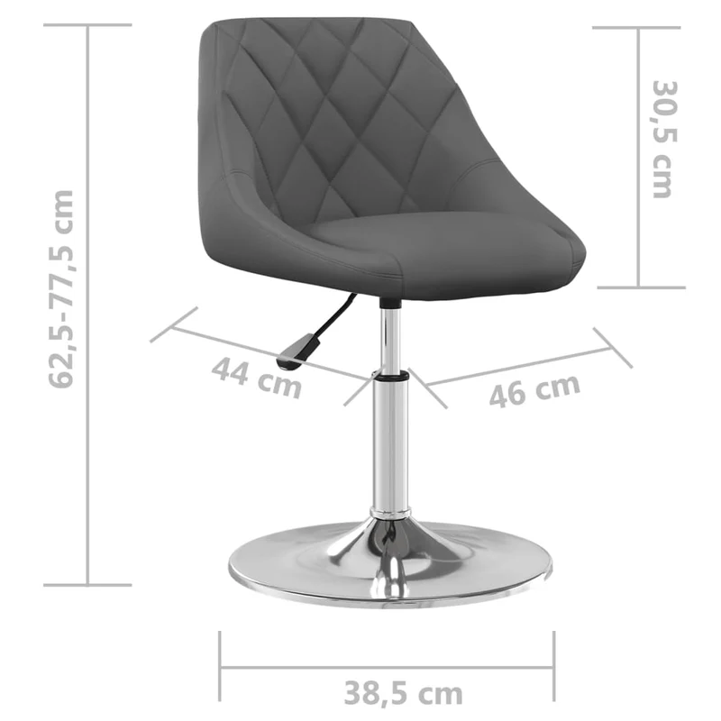 Lot de 4 chaises de salle à manger siège pivotant hauteur réglable en velours gris foncé DEC025362