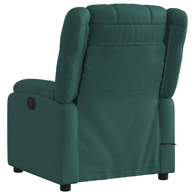 Fauteuil de relaxation TV fonction massage inclinable électrique 6 points de massage en tissu vert foncé DEC027283