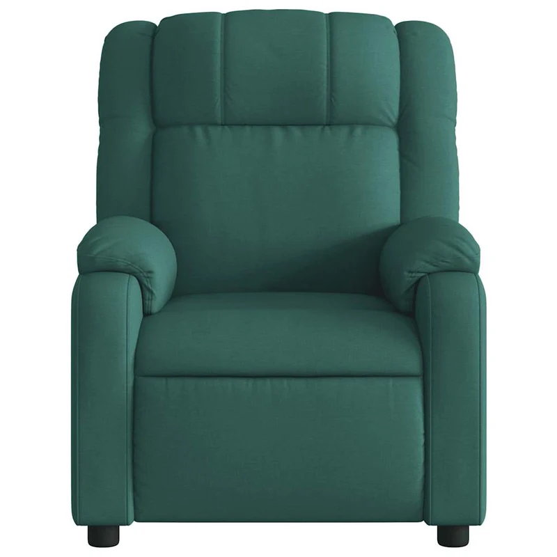 Fauteuil de relaxation TV fonction massage inclinable électrique 6 points de massage en tissu vert foncé DEC027283