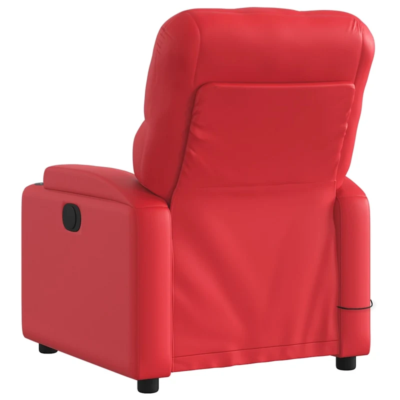 Fauteuil de relaxation TV fonction massage inclinable électrique 6 points de massage en PVC rouge DEC027263