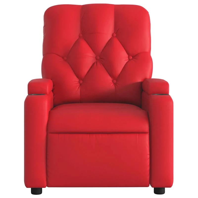 Fauteuil de relaxation TV fonction massage inclinable électrique 6 points de massage en PVC rouge DEC027263