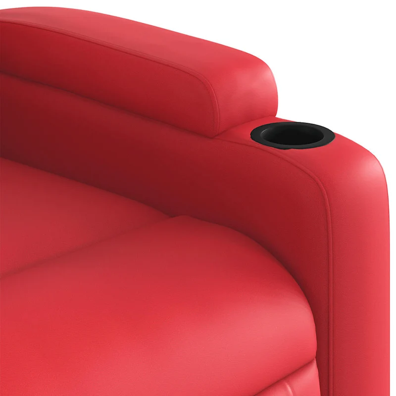 Fauteuil de relaxation TV fonction massage inclinable électrique 6 points de massage en PVC rouge DEC027263