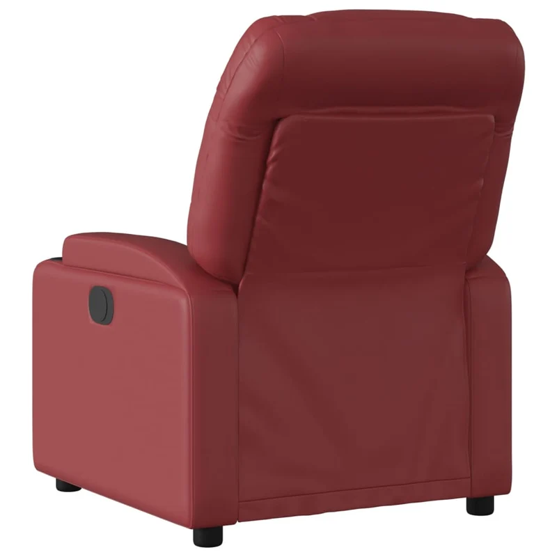 Fauteuil de relaxation TV fonction massage inclinable électrique en PVC rouge bordeaux DEC027242