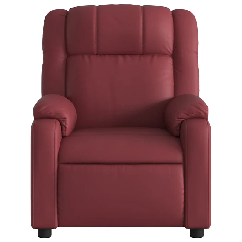 Fauteuil de relaxation TV fonction massage inclinable électrique en PVC rouge bordeaux DEC027237