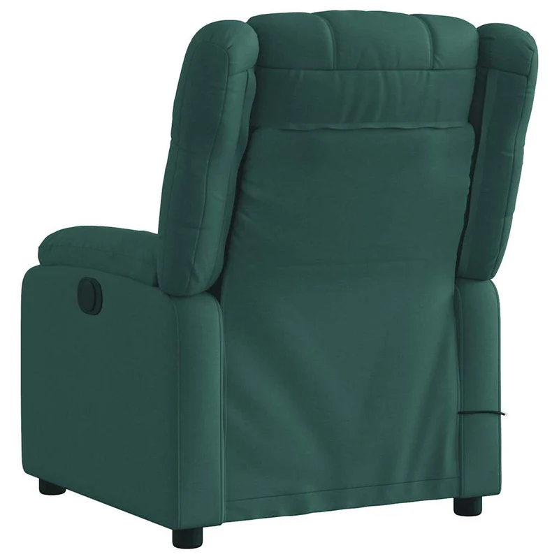 Fauteuil de relaxation TV fonction massage inclinable 6 points de massage en tissu vert foncé DEC027117