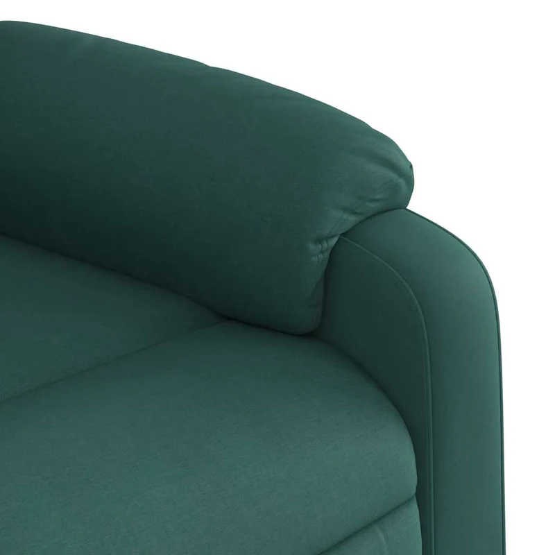 Fauteuil de relaxation TV fonction massage inclinable 6 points de massage en tissu vert foncé DEC027117