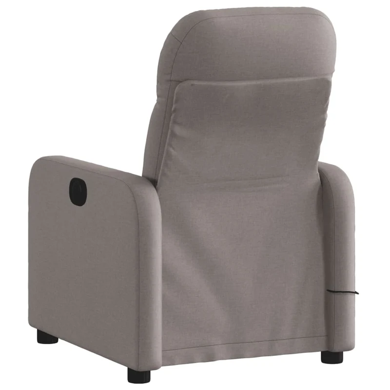 Fauteuil de relaxation TV fonction massage inclinable 6 points de massage en tissu taupe DEC027115