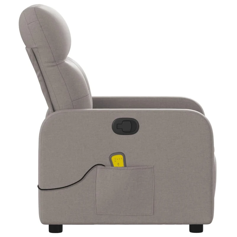 Fauteuil de relaxation TV fonction massage inclinable 6 points de massage en tissu taupe DEC027115