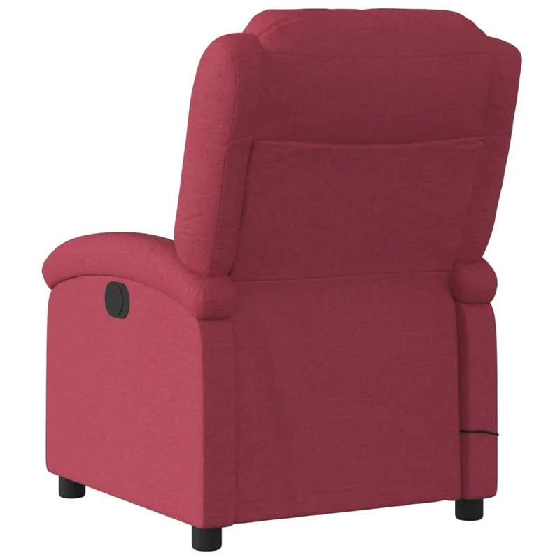 Fauteuil de relaxation TV fonction massage inclinable 6 points de massage en tissu rouge bordeaux DEC027089