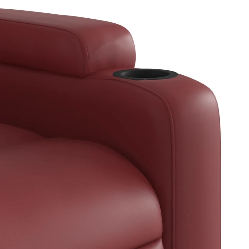 Fauteuil de relaxation TV fonction massage inclinable 6 points de massage en PVC rouge bordeaux DEC027077