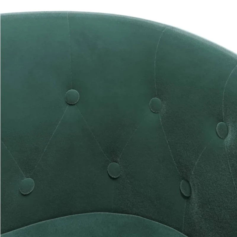 Fauteuil lounge design moderne avec repose-pieds dossier arrondi en velours vert foncé DEC026847